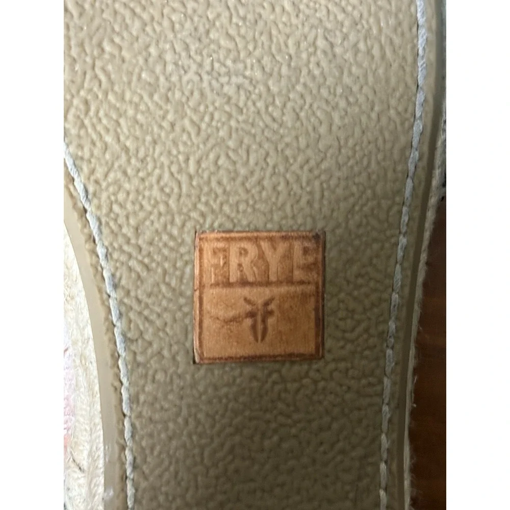 Frye Leo Lace Up Espadrilles Flats Perforated‎ Black Leather Size 7.5